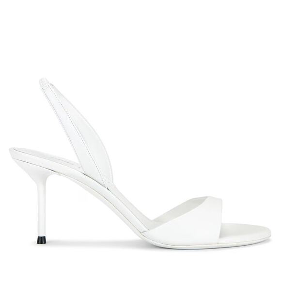 Paris Texas | Lidia Slingback 70 Sandal in White Leather Open Toe Heel 41 / 11 - Picture 1 of 14
